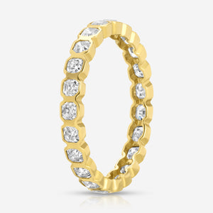 Asscher Baby Moissanite Bezel Full Eternity Band - TOVAA