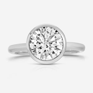 Bella Flush 3ct Round Moissanite Engagement Ring - TOVAA
