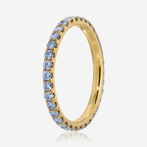 Jesse Pavé Blue Moissanite Wedding Band w/ 14k Gold Full Eternity Band - TOVAA