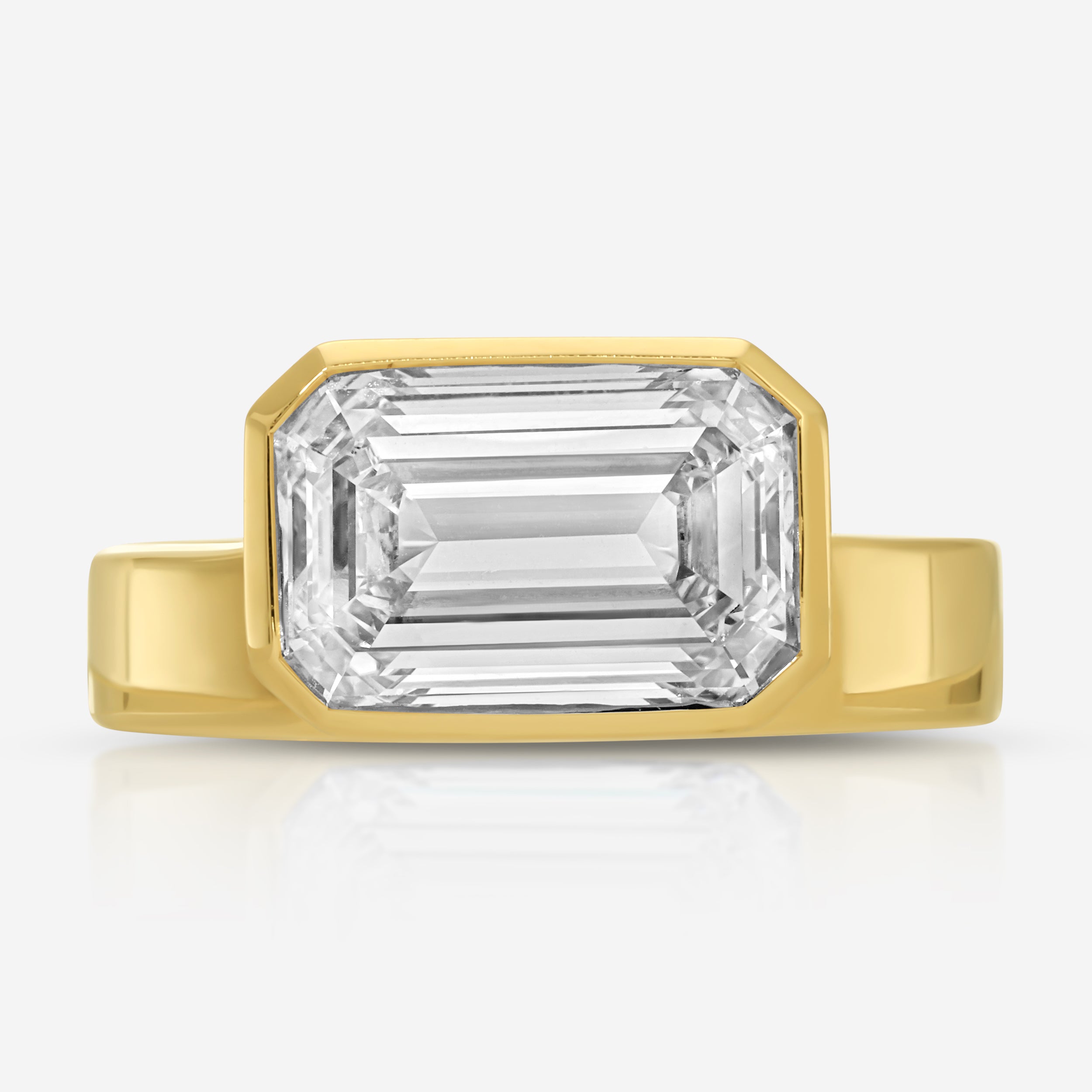 Allison 3.44ct Emerald Lab Diamond Engagement Ring (Size 5.75) - TOVAA