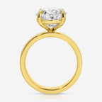 Cass Oval Solitaire Engagement Ring Side Profile Cigar Band 14k Yellow Gold - TOVAA