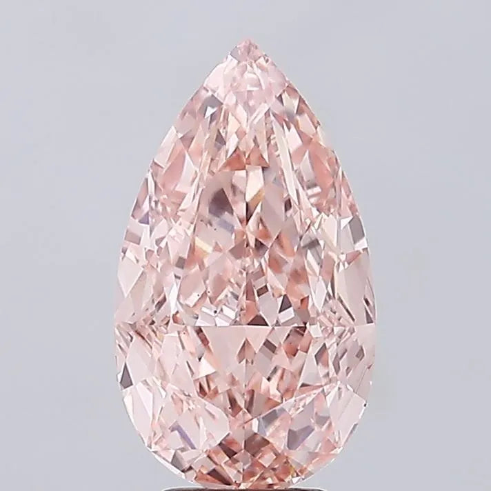 5.27ct Pear Lab Grown Diamond (Colour Fancy Vivid Pink, Clarity VS1, IGI Certified)