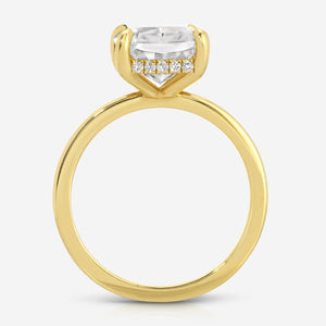 Kate 4.8 Carat Moissanite Engagement Ring w/ Low-Profile Yellow Gold Band - TOVAA