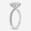 "Danielle 4-Prong 4ct Round Moissanite Engagement Ring w/ Lab Diamond Pavé Band - TOVAA "