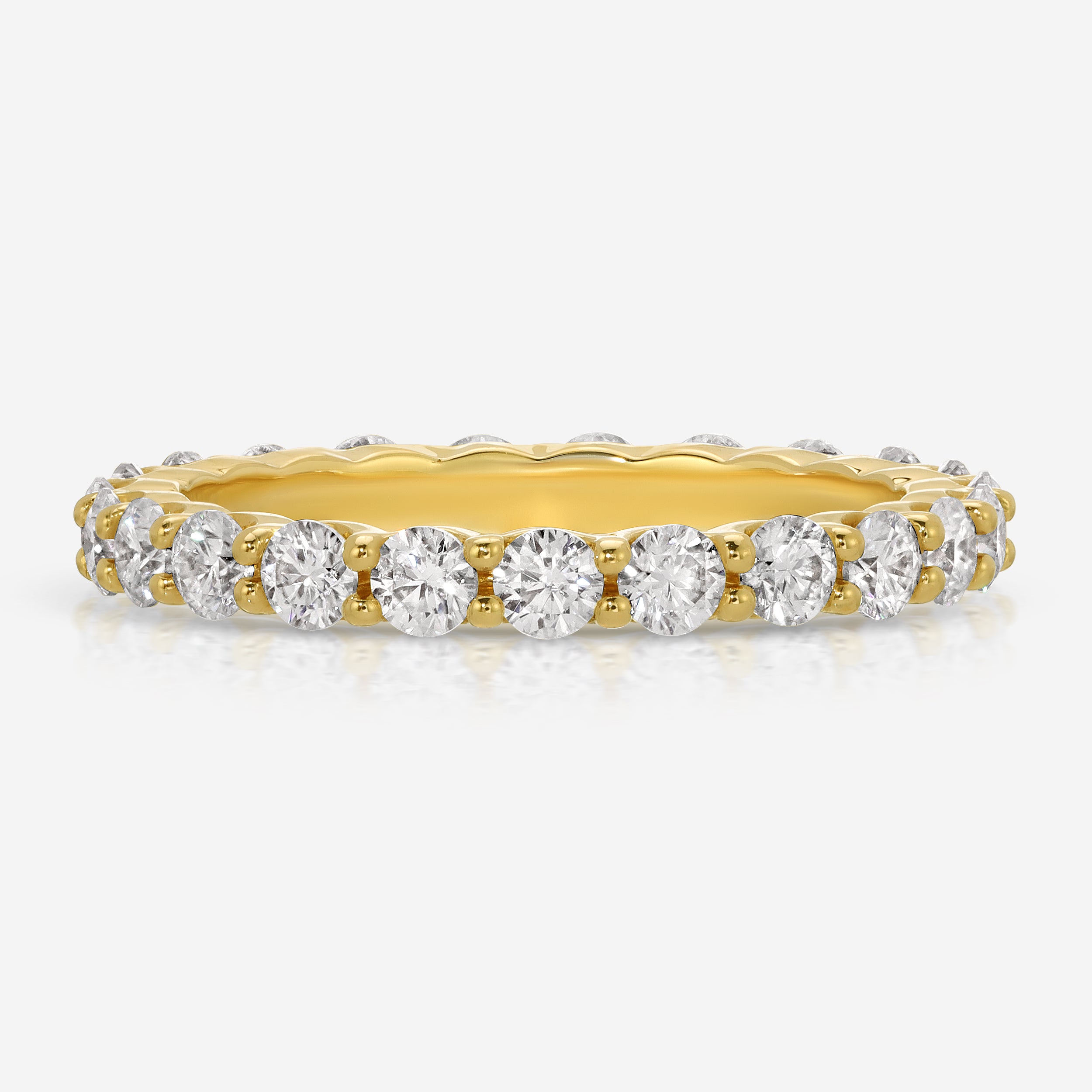 Bree Eternity Band SMALL w/ 2.5mm Round Brilliant Moissanite Wedding Band - TOVAA