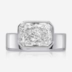 Allison Radiant Moissanite Engagement Ring Solitaire 14k White Gold - TOVAA