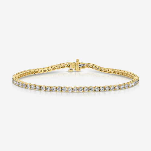 Classic Moissanite Tennis Bracelet Yellow Gold- TOVAA