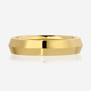 Knife Edge Solid 4mm Gold Band - TOVAA