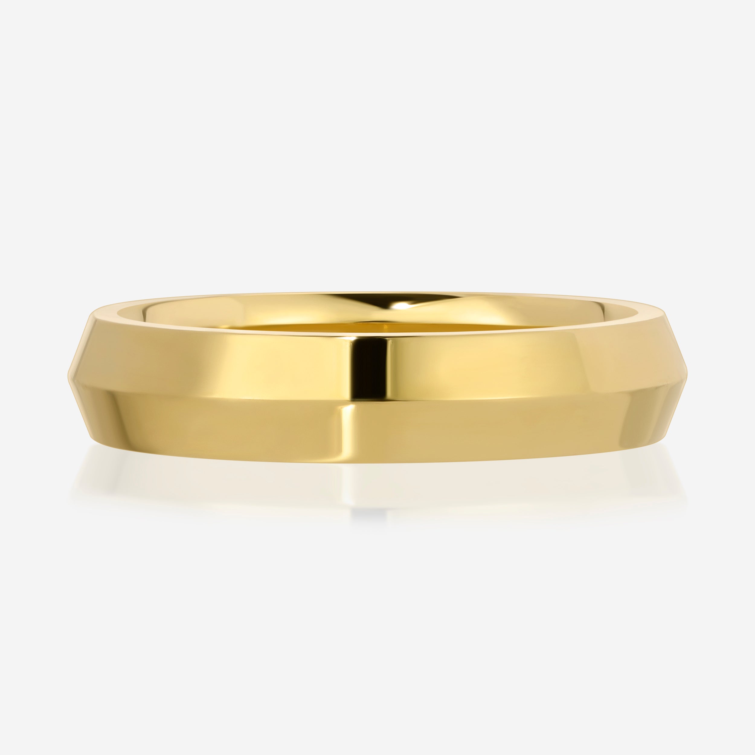 Knife Edge Solid 4mm Gold Band - TOVAA