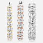 Faith Wedding Ring w/ Oval Moissanite Full Eternity Band - TOVAA