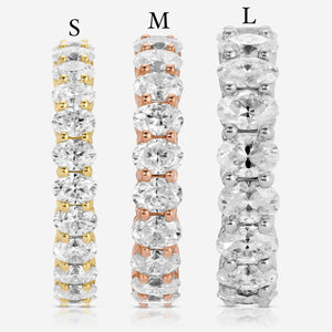 Faith Wedding Ring w/ Oval Moissanite Full Eternity Band - TOVAA