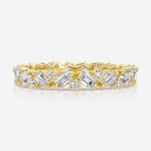 Mila Moissanite Gold Eternity Band (Size 7) - TOVAA