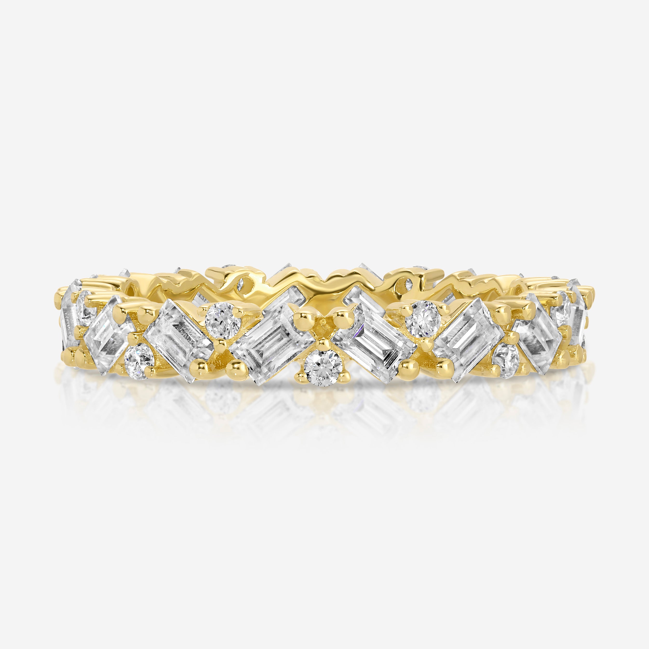 Mila Moissanite Gold Eternity Band (Size 7) - TOVAA