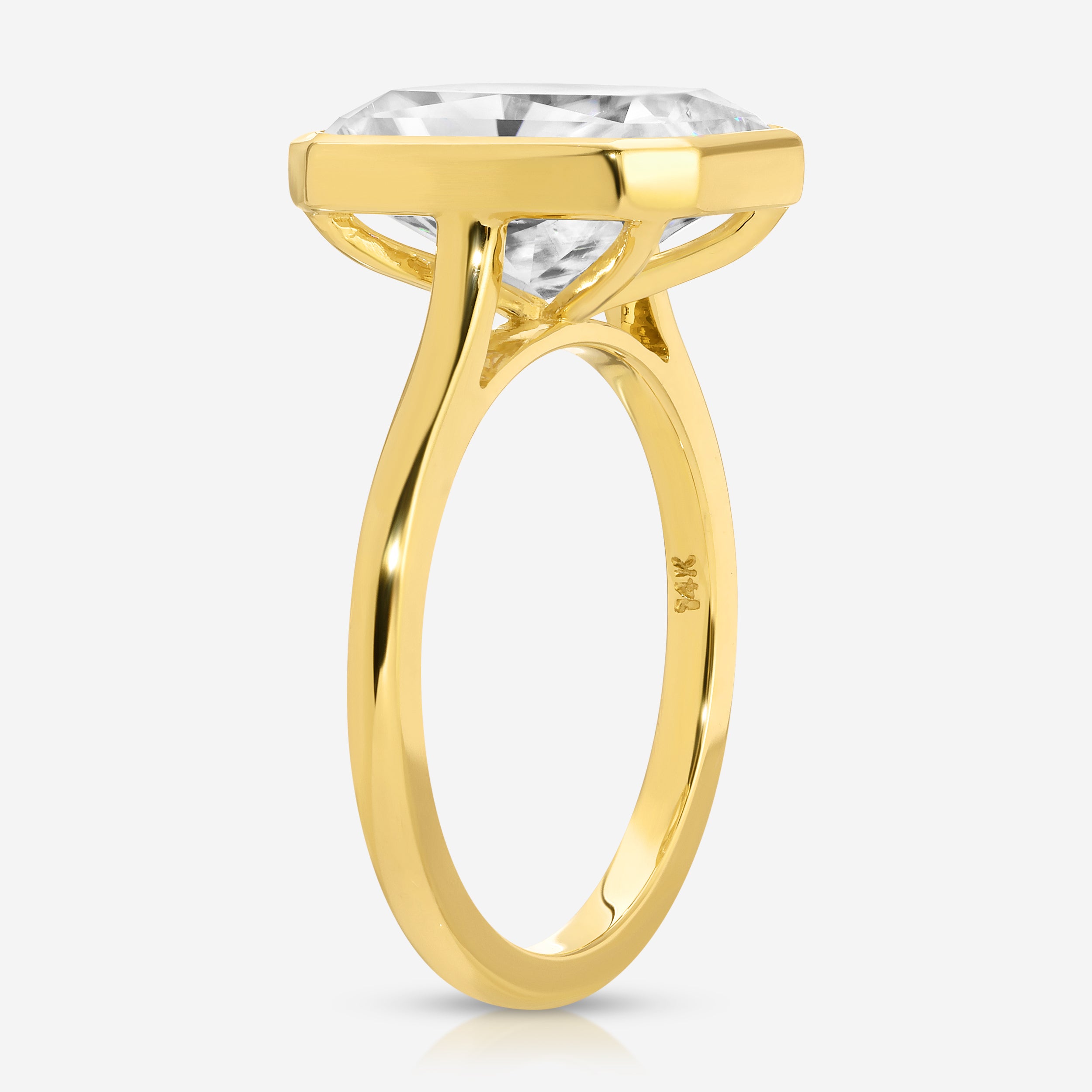 Cher 5.2ct Engagement Ring w/ Radiant Moissanite Centerpiece in Yellow Gold - TOVAA
