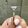 Danielle 4 Carat Colorless Round Moissanite Engagement Ring w/ 14k White & Yellow Gold Setting