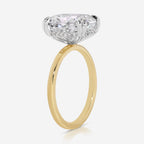 Olivia FLUSH Engagement Ring w/ 4.7 carat Cushion Moissanite & 14k Yellow Gold Band - TOVAA
