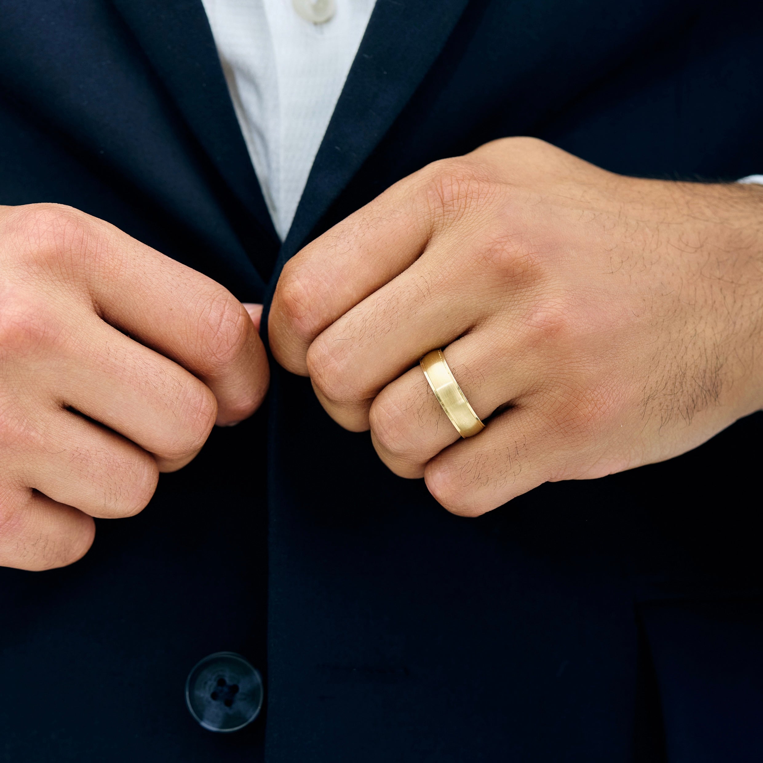 James Men's Wedding Band - Satin Finish
