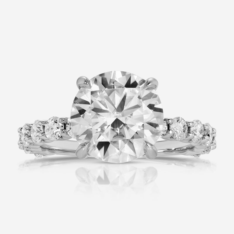 Destiny 3.5ct 4-Prong Round Moissanite Engagement Ring - TOVAA
