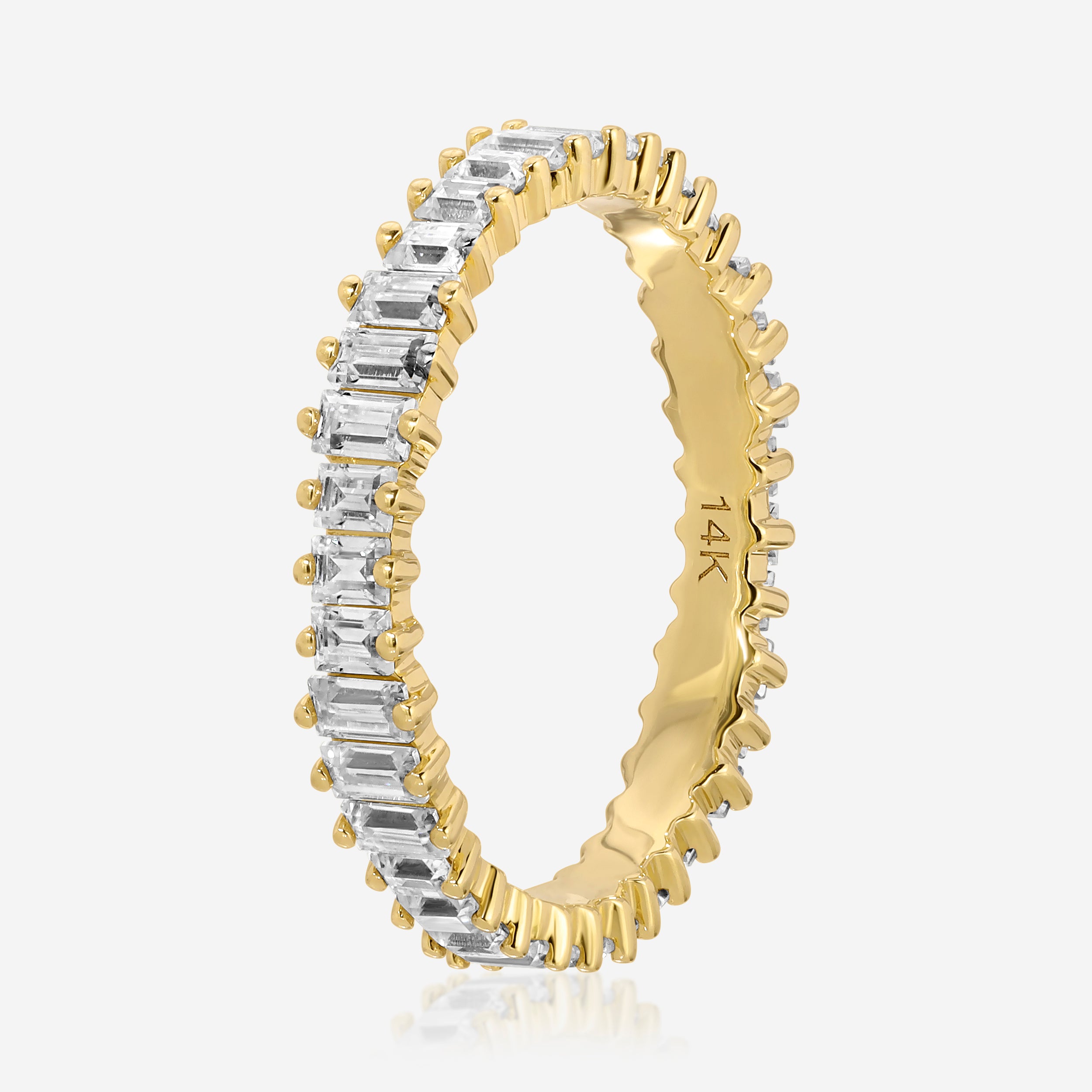 Alicia Eternity Band w/ 2x1.5mm & 2.5x1.5mm Baguette Moissanite Stones -TOVAA