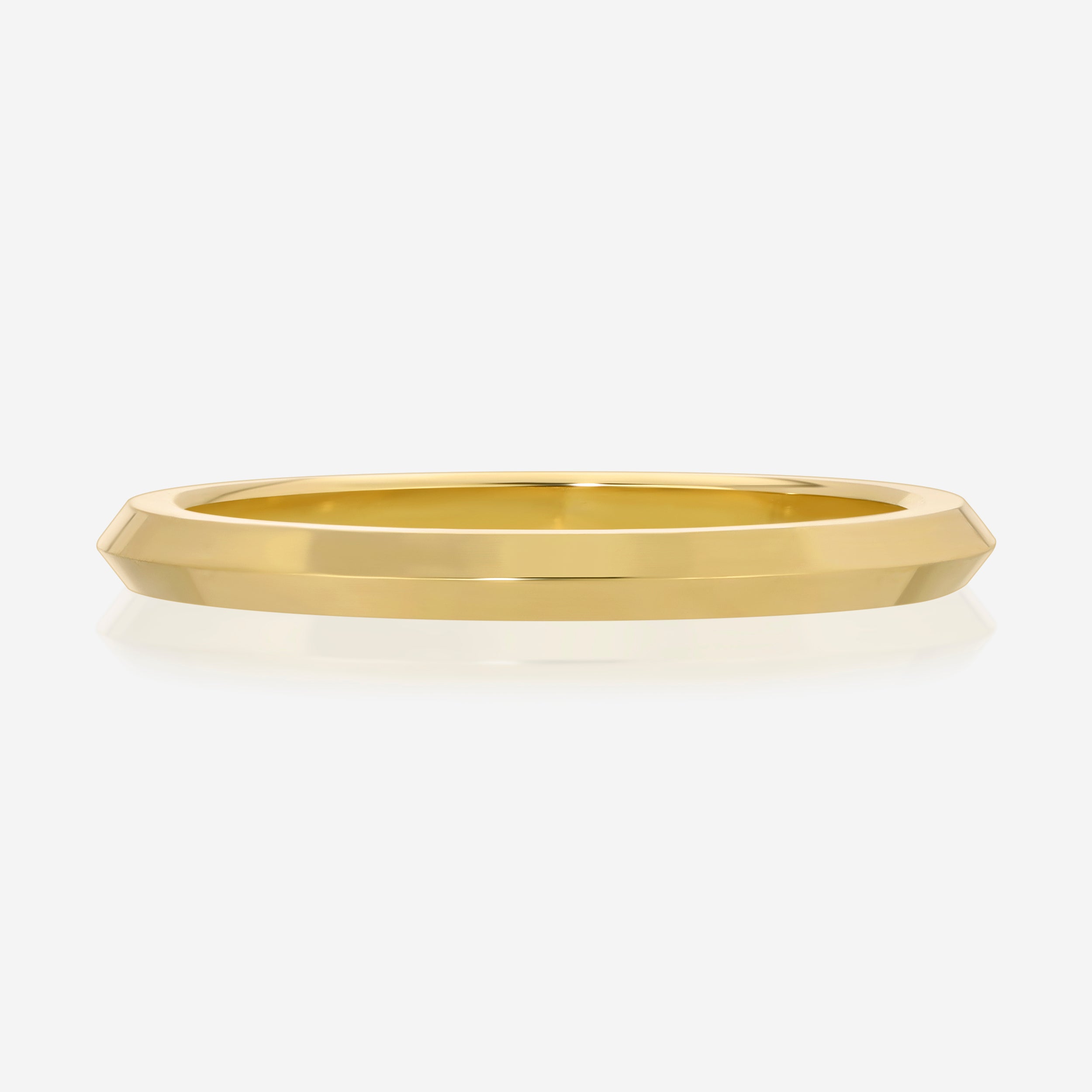 Knife Edge Solid 2mm Gold Band - TOVAA