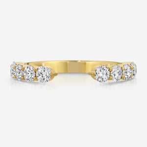 Gabi Round Cut Moissanite Full Eternity Band w/ 2.5mm Wide Gold Band -TOVAA