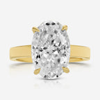 Cass Moissanite 7ct Engagement Ring w/ Lab Diamond Hidden Halo - TOVAA