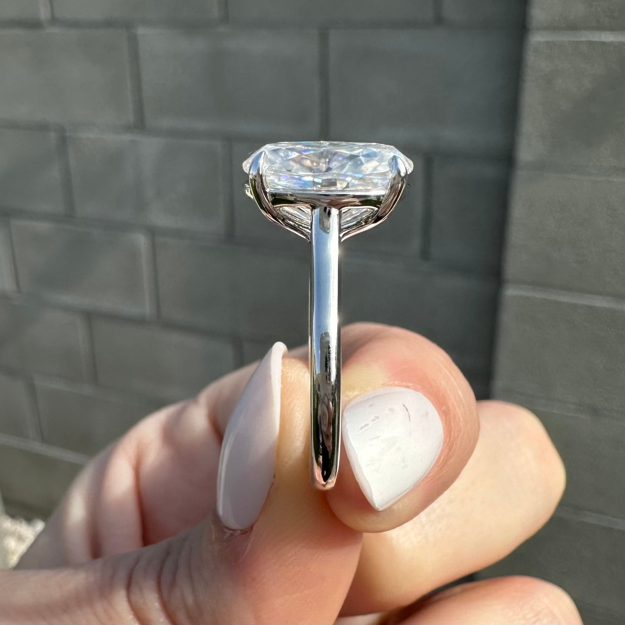 Morgan 5.2 Carat Solitaire Moissanite Engagement Ring w/ 14k White Gold Setting - TOVAA