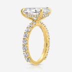 Destiny 7 carat Oval Moissanite Ring w/ Hidden Halo and Round Brilliants Band Engagement Ring - TOVAA