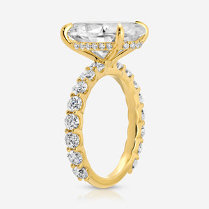 Destiny 7 carat Oval Moissanite Ring w/ Hidden Halo and Round Brilliants Band Engagement Ring - TOVAA