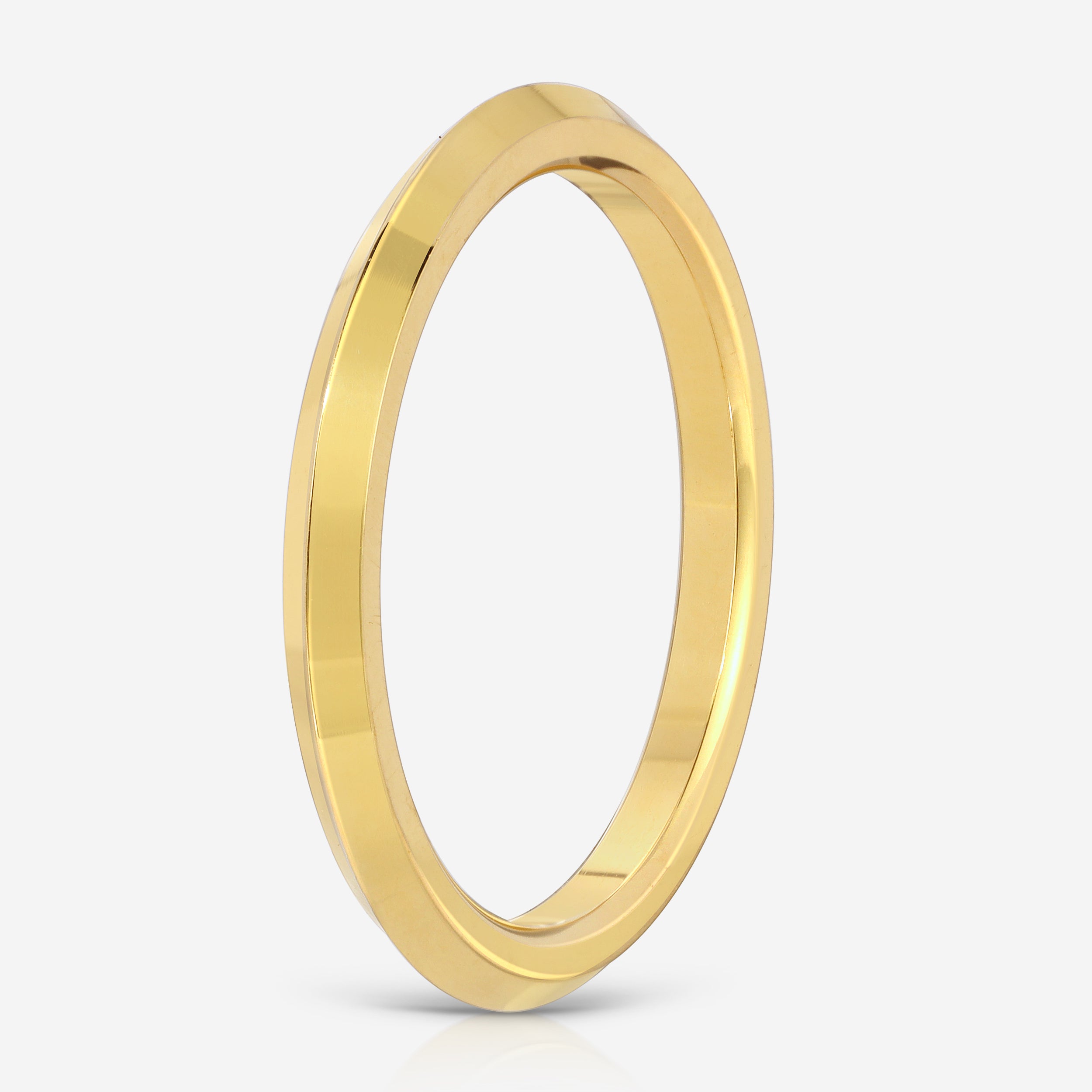 Knife Edge Solid 2mm Gold Band - TOVAA