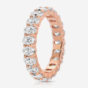 Faith Eternity Band MEDIUM w/ 4mm Rose Gold Oval Moissanite Full Eternity Band - TOVAA