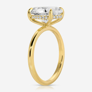 Olivia 5.4 Carat Oval Moissanite Engagement Ring w/ Hidden Halo & 14k Yellow Gold band - TOVAA