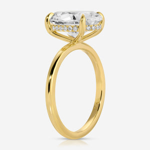 Olivia Flush (5.4ct) Oval Engagement Ring (+) Hidden Halo