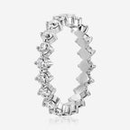Maya 2.5mm Moissanite Compass Prong Eternity Band - TOVAA
