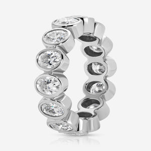 Beau Oval Moissanite Bezel Eternity Band - TOVAA