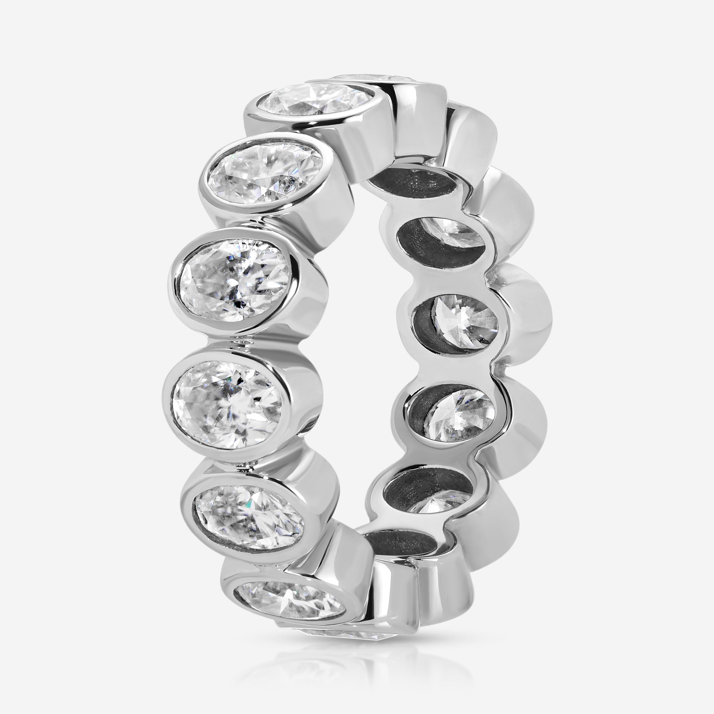 Beau Oval Moissanite Bezel Eternity Band - TOVAA