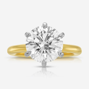 Danielle 3.58ct Round Lab Diamond Engagement Ring w/ Hidden Halo (Size 5.25) - TOVAA