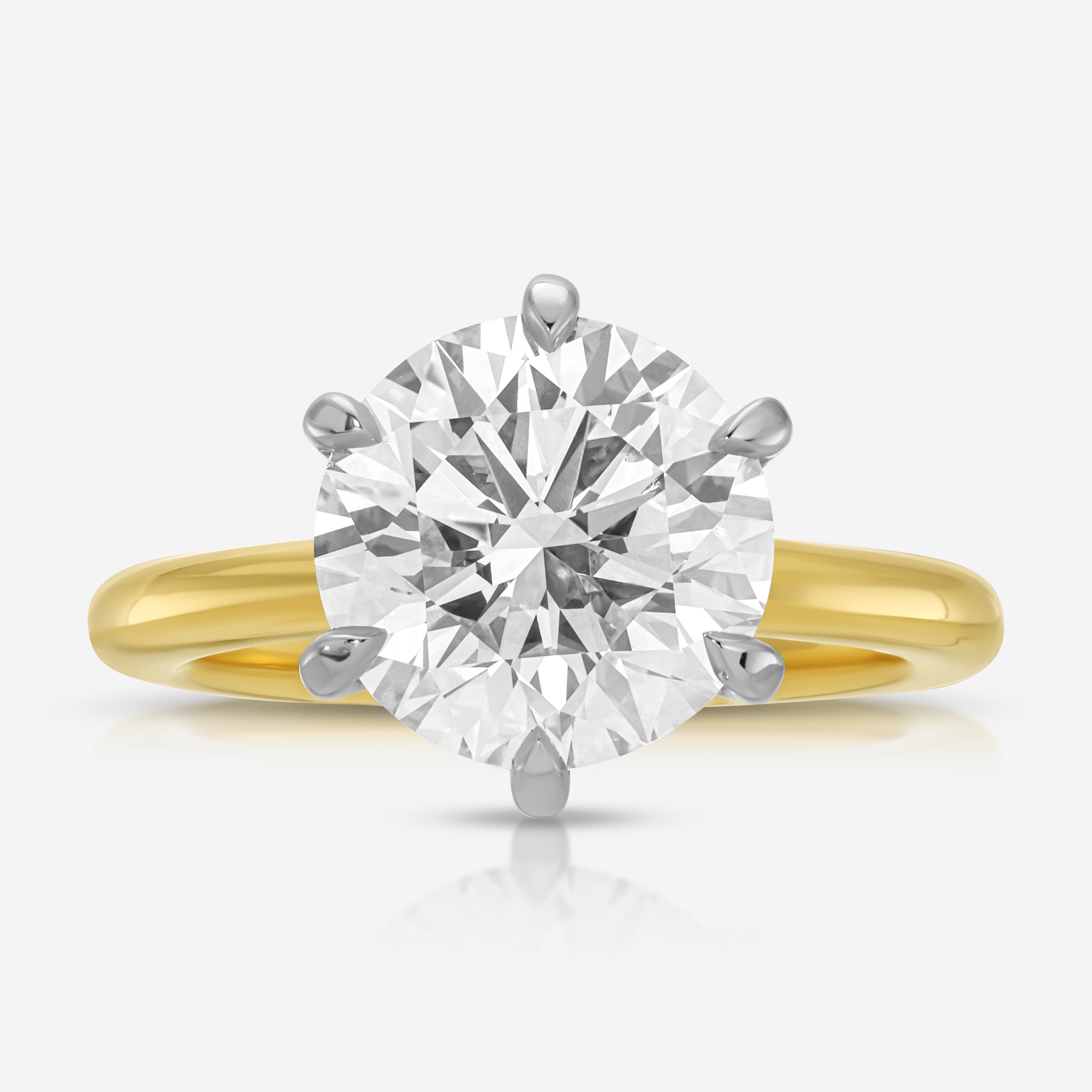Danielle 3.58ct Round Lab Diamond Engagement Ring w/ Hidden Halo (Size 5.25) - TOVAA