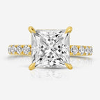 Kate (3ct) Solitaire Princess Cut Moissanite Engagement Ring - TOVAA