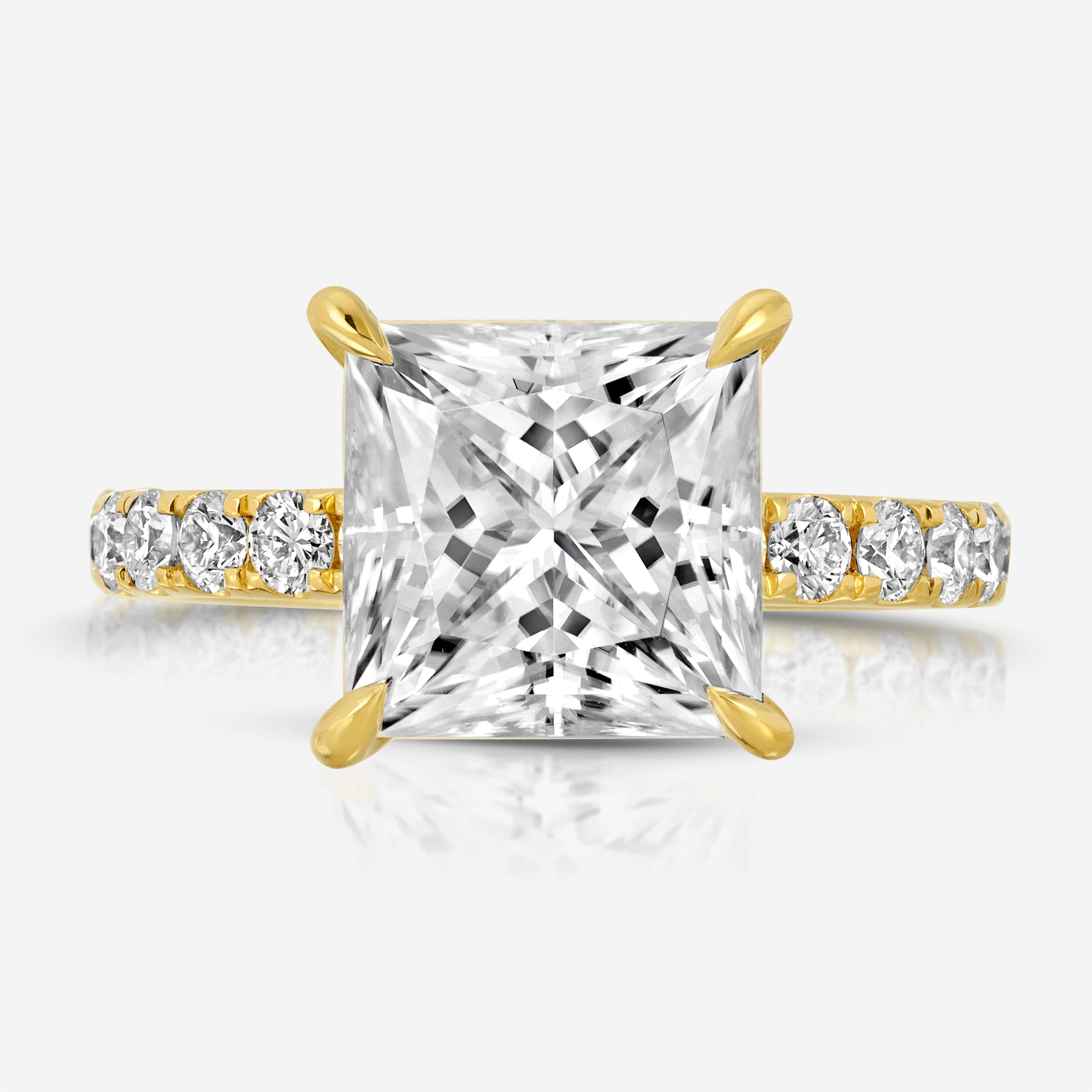 Kate (3ct) Solitaire Princess Cut Moissanite Engagement Ring - TOVAA