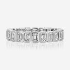 Beau Moissanite Full Eternity Band Engagement Ring w/ 14k White Gold Band - TOVAA 