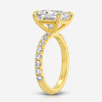 Kate 3 Carat Solitaire Princess Cut Moissanite Engagement Ring w/ Pavé Band - TOVAA