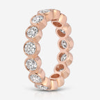 Beau Round Moissanite Eternity Band w/ 3mm Colorless Stones - TOVAA