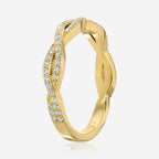 Alezia Moissanite Micro Pavé 3/4 Eternity Band (Size 6.75) - TOVAA