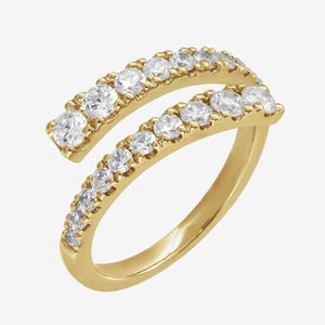 Bethany Lab Grown Diamond Bypass Ring w/ Gold Band - TOVAA