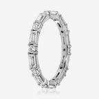 Beth Round Brilliant and Baguette Moissanite Stones - 2.5mm Full Eternity Band -TOVAA