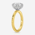 Danielle 3.58ct Round Lab Diamond Engagement Ring w/ 14k Gold Hidden Halo Setting (Size 5.25) - TOVAA