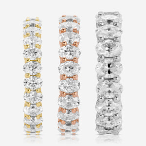 Faith Wedding Ring w/ Oval Moissanite Full Eternity Band - TOVAA