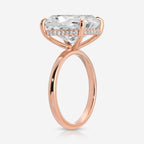Olivia Flush 8.5 carat Cushion Moissanite Ring Hidden Halo 2mm Rose Gold Engagement Ring - TOVAA