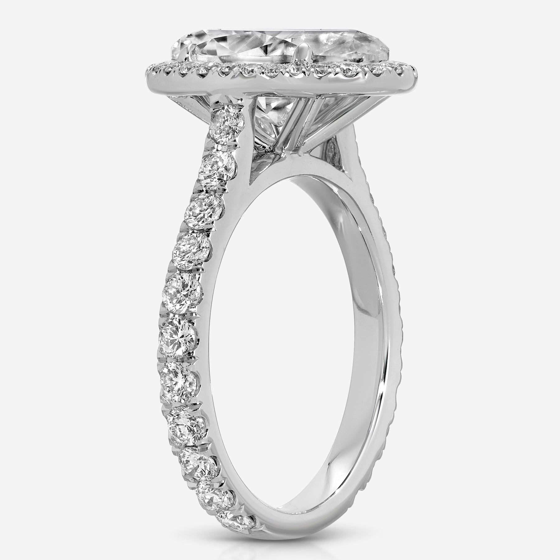 Reese 4.7 Carat Oval Moissanite Engagement Ring w/ Lab Diamond Accents - TOVAA
